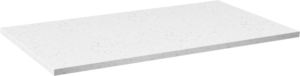 Linie Lado Einzelwaschtischplatte, Melamin in Terrazzo Weiß, 80 x 46 cm