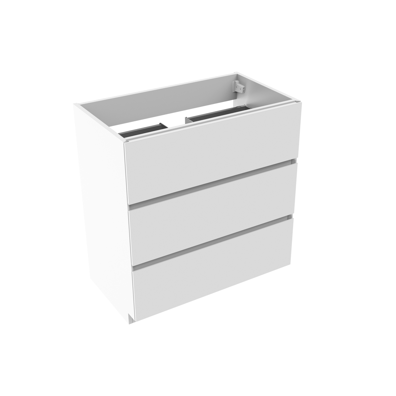 Storke Edge meuble sous-lavabo a poser 80 x 46 cm blanc brillant 3 tiroirs