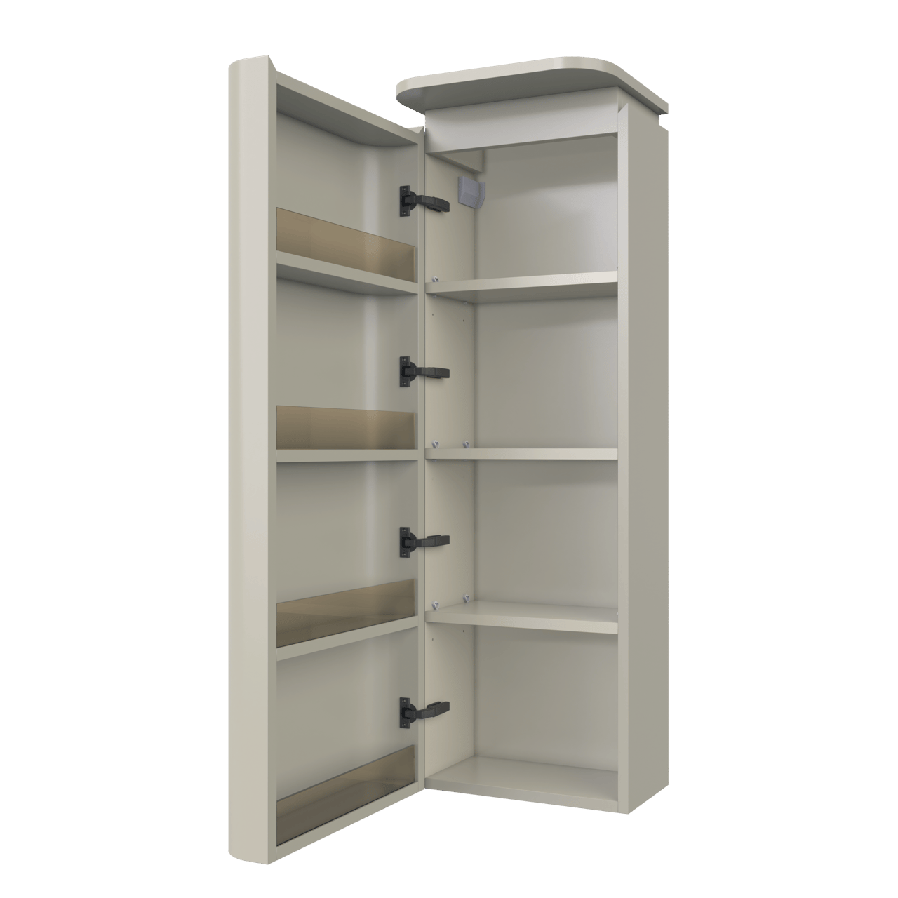 Balmani Moon Badhochschrank: Hängend, links, Seidengrau 44 x 32 x 130 cm,