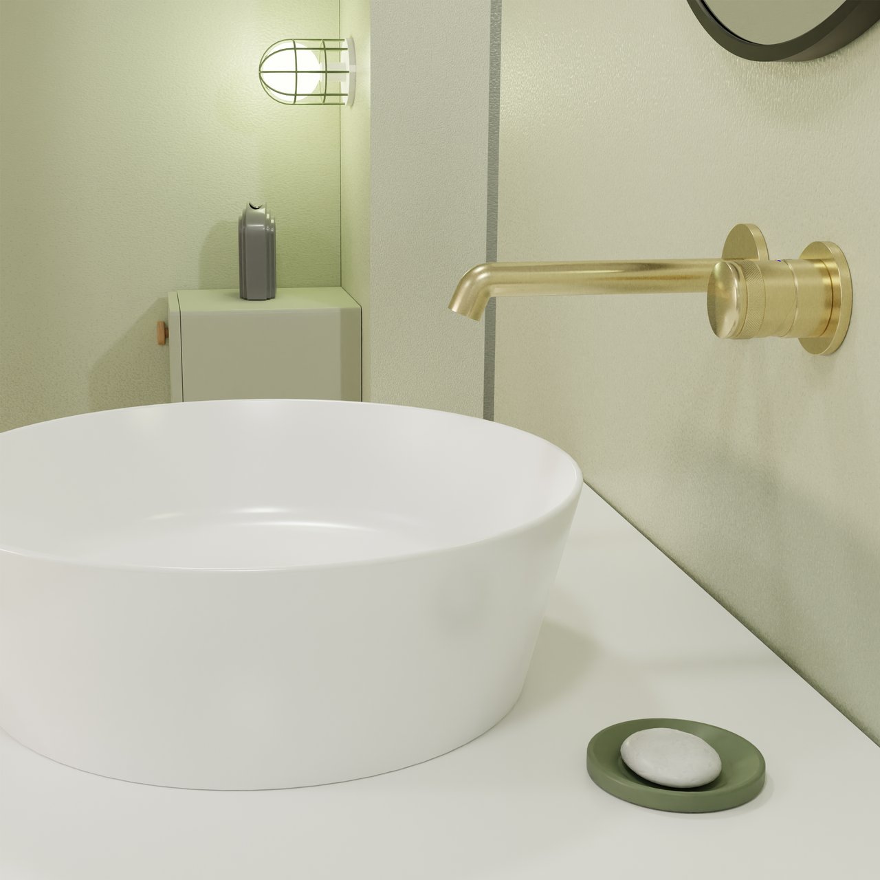 Blaufoss Pavilion Unterputz-Waschbecken Armatur: Brushed Champagne Gold
