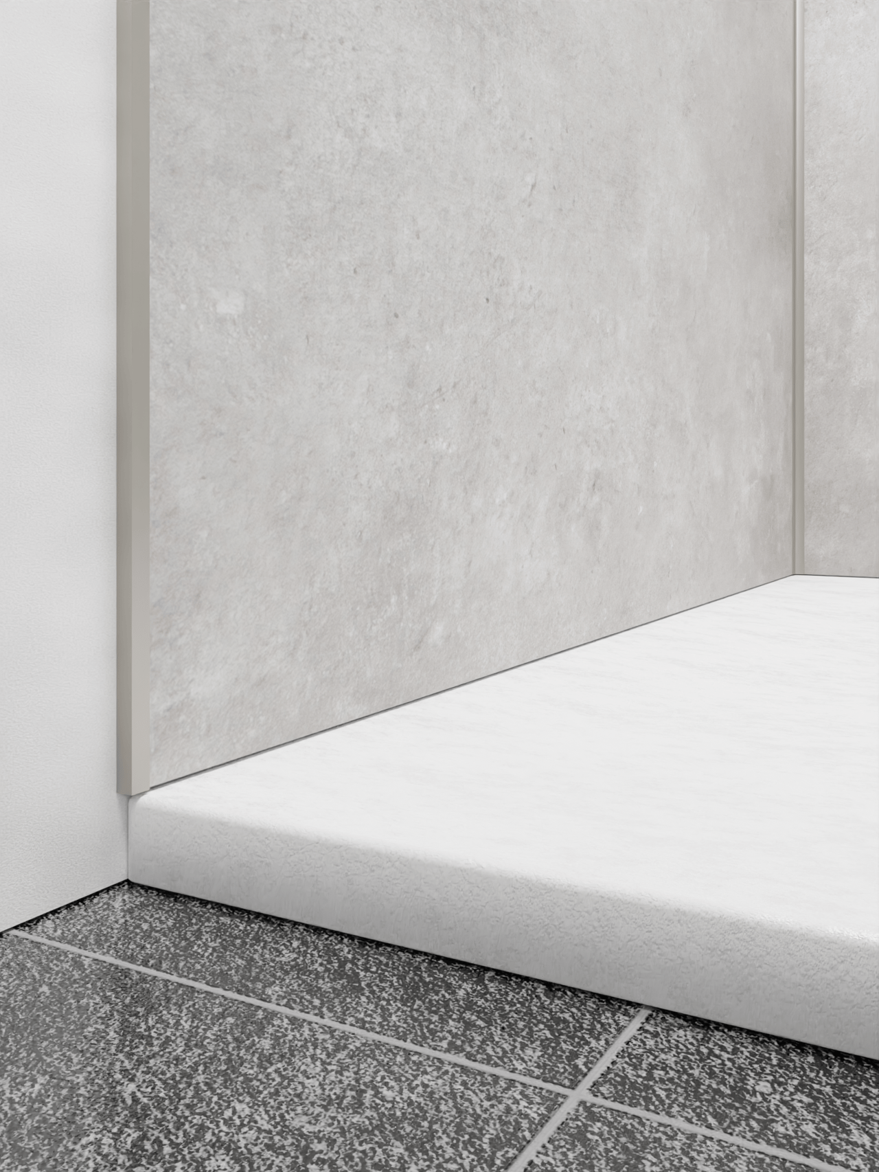 Linie lot de profilés d'angle + profilés latéraux pour panneau mural salle de bain 210 cm soie grise