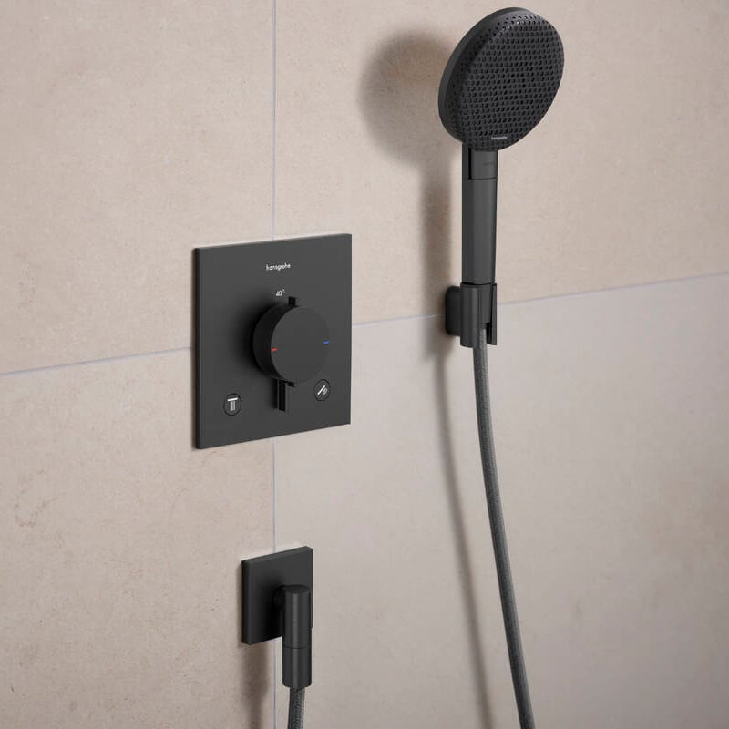 Hansgrohe Raindance Alive Select S 125 kit douchette 3 fonctions de jet Brushed Black Chrome