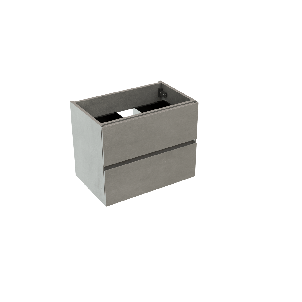 Storke Edge meuble sous-lavabo suspendu 60 x 40 cm béton gris foncé 2 tiroirs