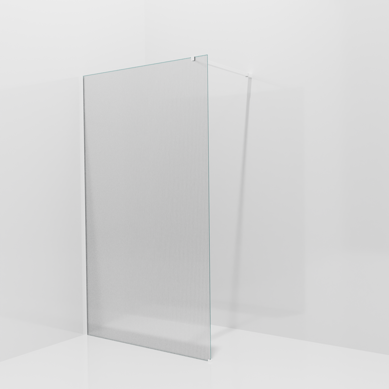 Balmani Modular Walk-In Dusche: 120 x 200 cm, Ribs, inklusive Coating, Profil Weiß matt