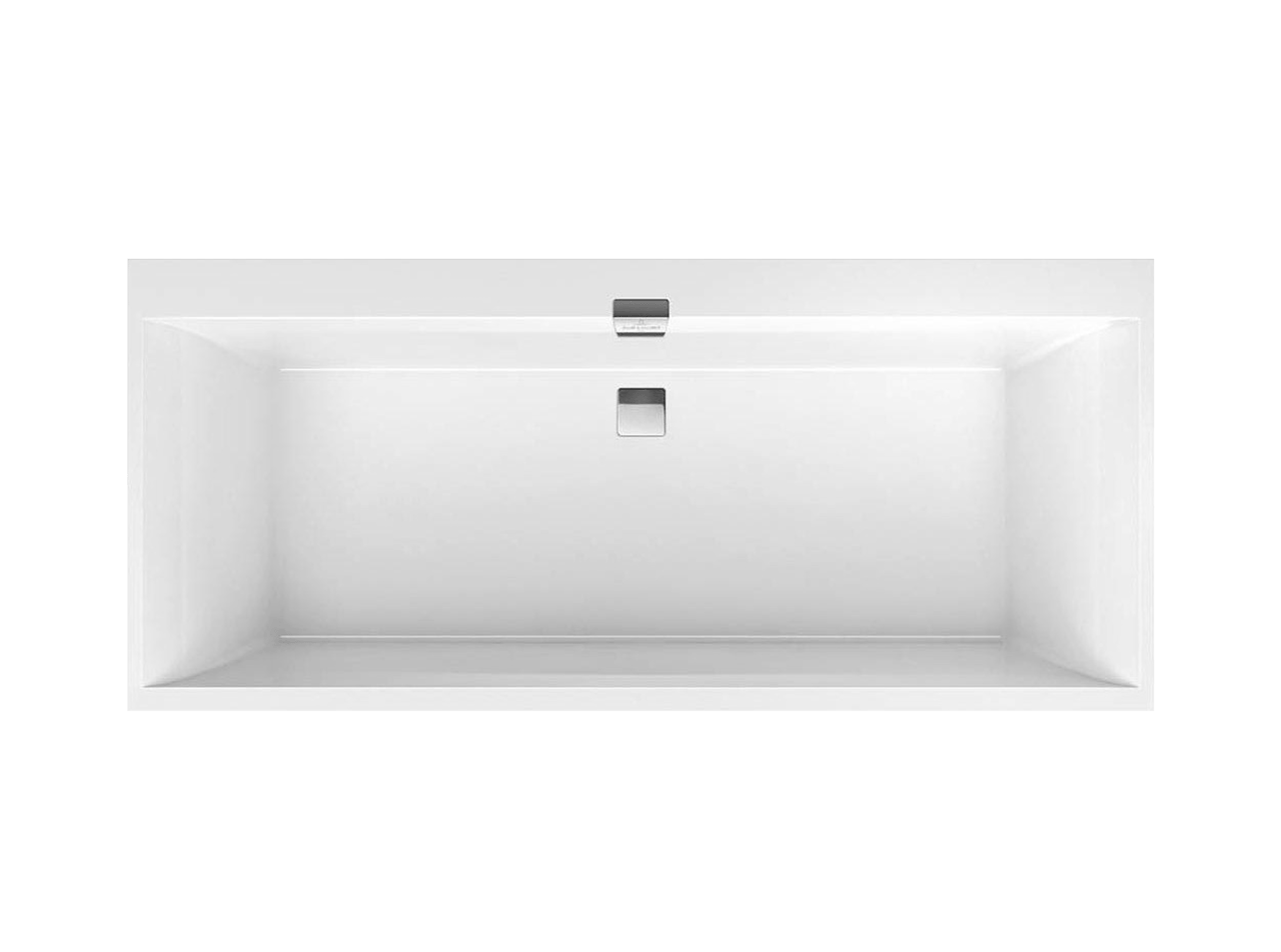 Villeroy & Boch Squaro Edge 12 baignoire encastrable duo 170 x 75 cm quaryl Blanc Brillant