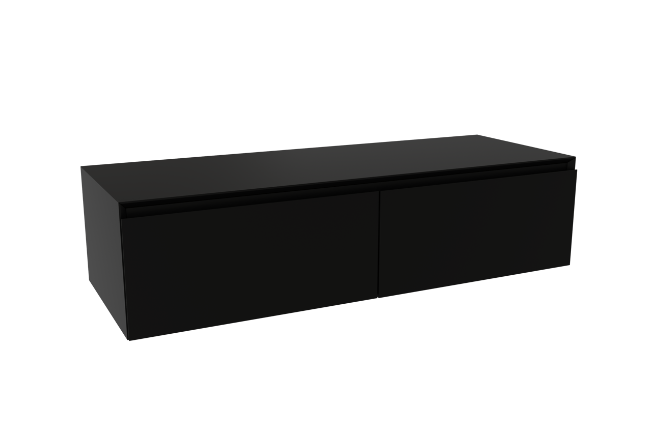 Storke Edge Modulo meuble sous-lavabo suspendu 130 x 48 cm noir mat 2 tiroirs