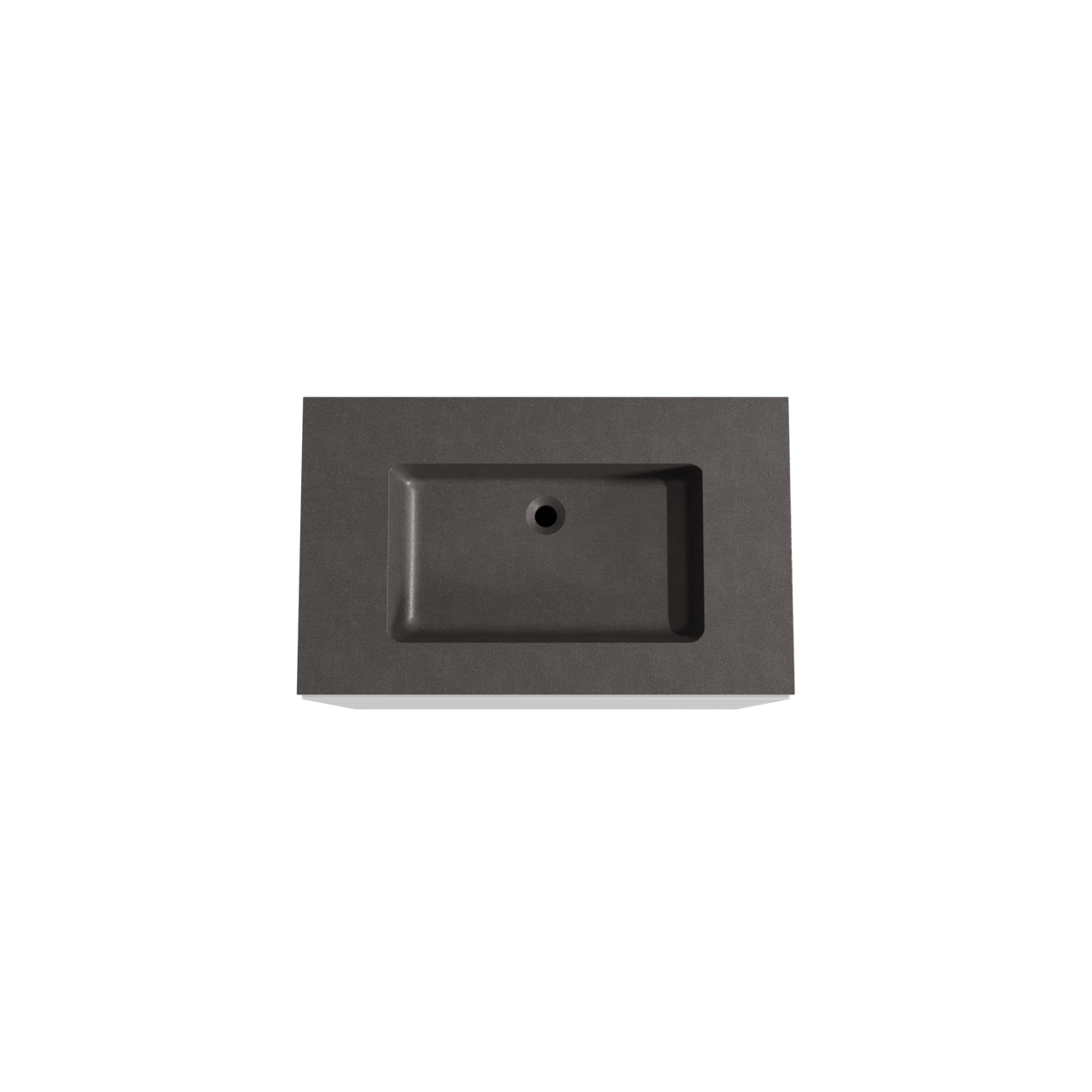 Storke Edge meuble salle de bains à poser 85 x 52 cm blanc mat avec Scuro plan simple en quartz noir mat
