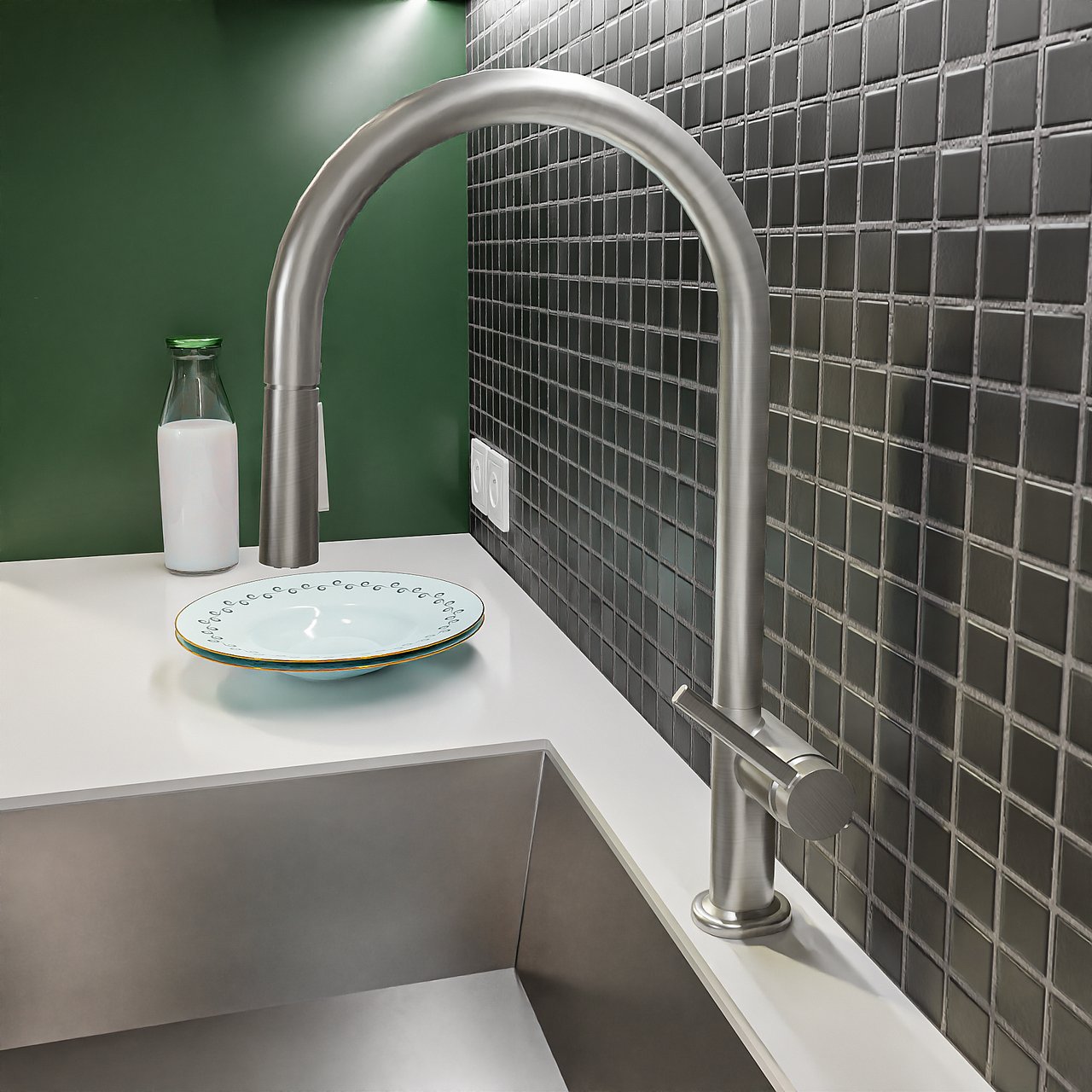 Hansgrohe Talis M54 210 2jet keukenkraan met uittrekbare handdouche rvs look