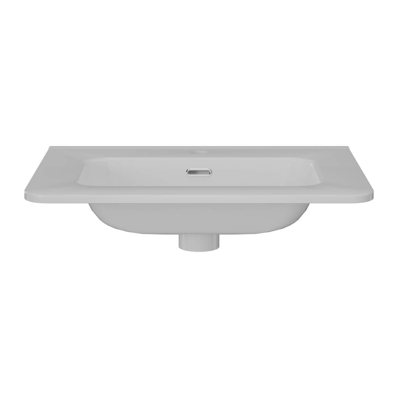Linie Baro Curvo lavabo simple porcelaine Blanc Brillant 60 x 46 cm