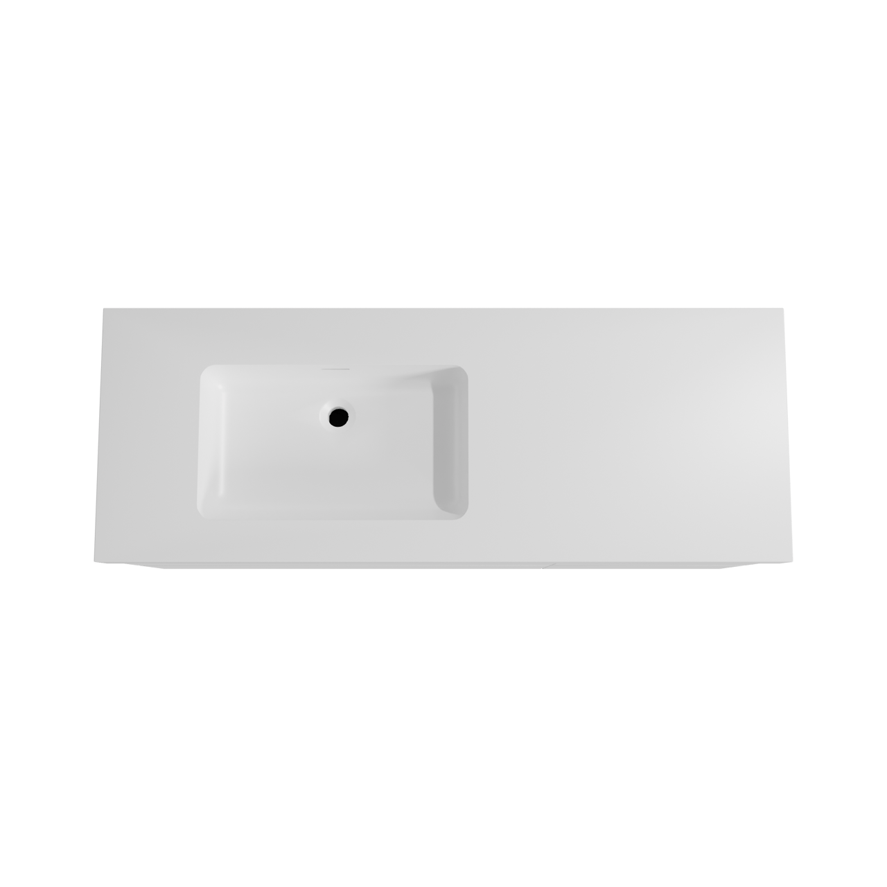 Storke Edge hängendes Möbelstück Set: 140 x 52 cm, Weiß matt, mit Mata High Waschtisch links, Solid Surface Weiß matt