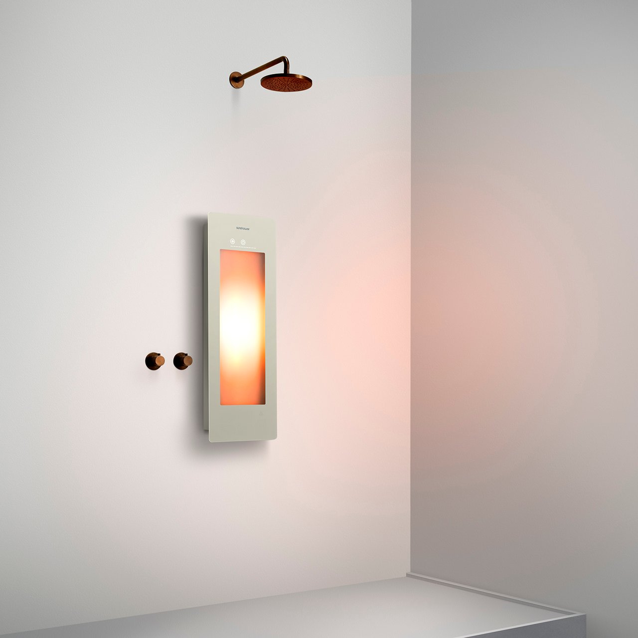 Sunshower Plus S en saillie en sand white avec lumière infrarouge et UV