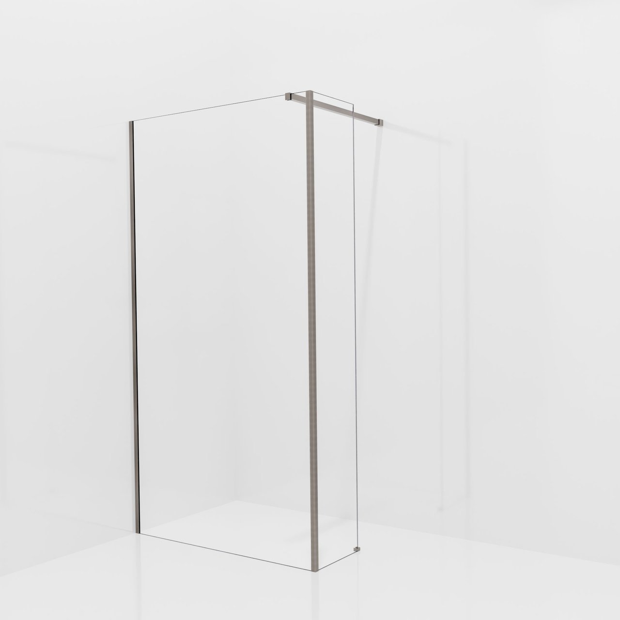 Balmani Modular Walk-In Dusche mit fester Seitenwand: 110 x 200 cm, Klarglas, Profil Brushed GunMetal