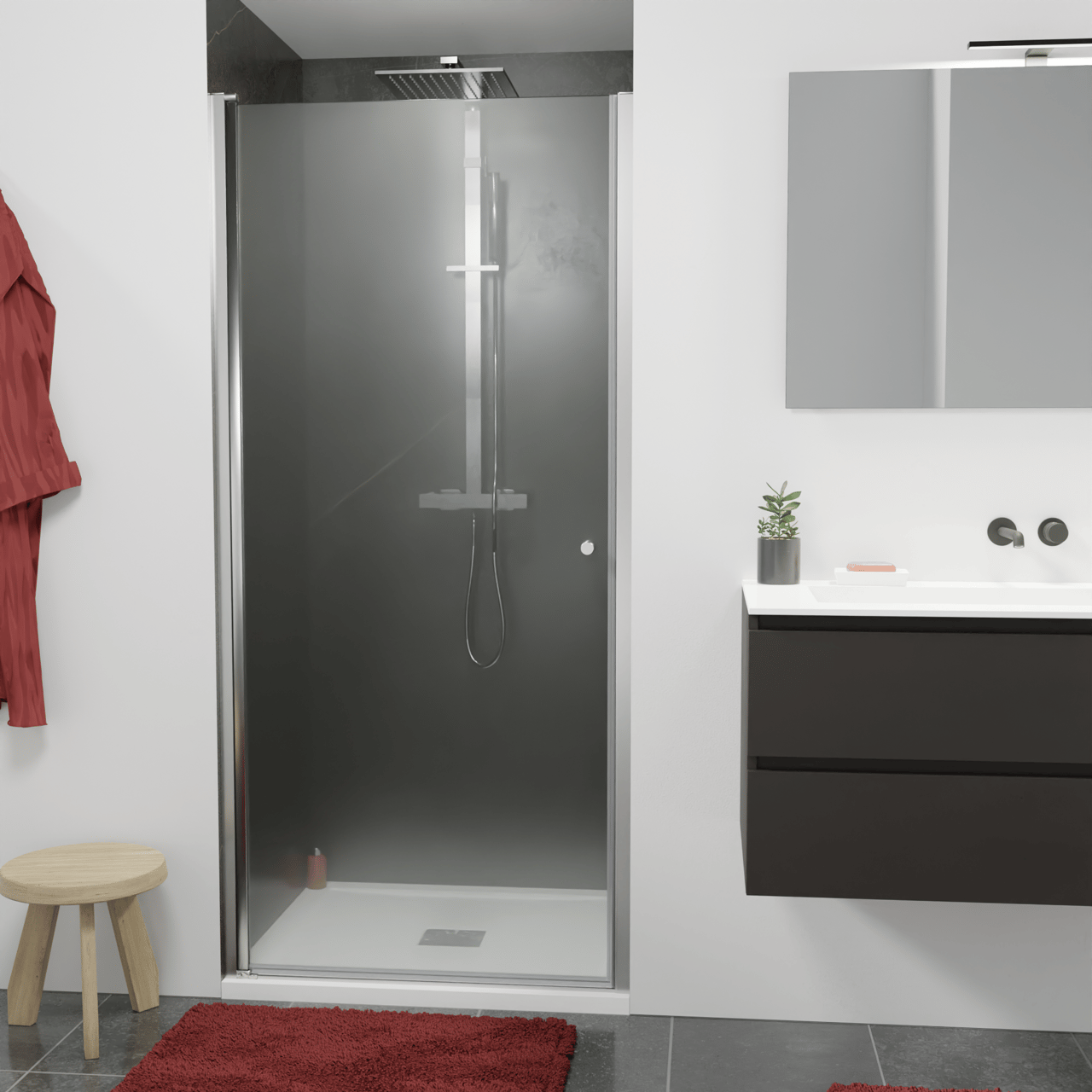 Luca Varess Kuresa douche draaideur 95 x 200 cm helder glas glanzend chroom profiel
