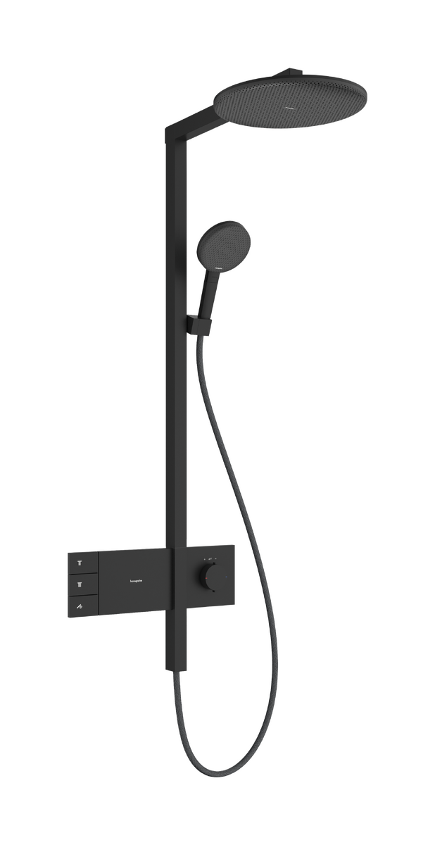 Hansgrohe Raindance Alive S 300 2jets Showerpipe regendoucheset thermostatisch Mat Zwart