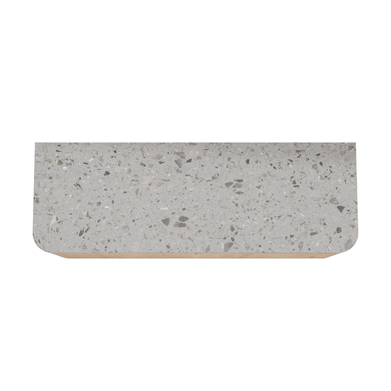 Balmani Moon hängendes Möbelstück Set: 160 x 55 cm, Naturbelassene Eiche, mit Moon Einzel- oder Doppel Waschtischplatte, Terrazzo in Greige