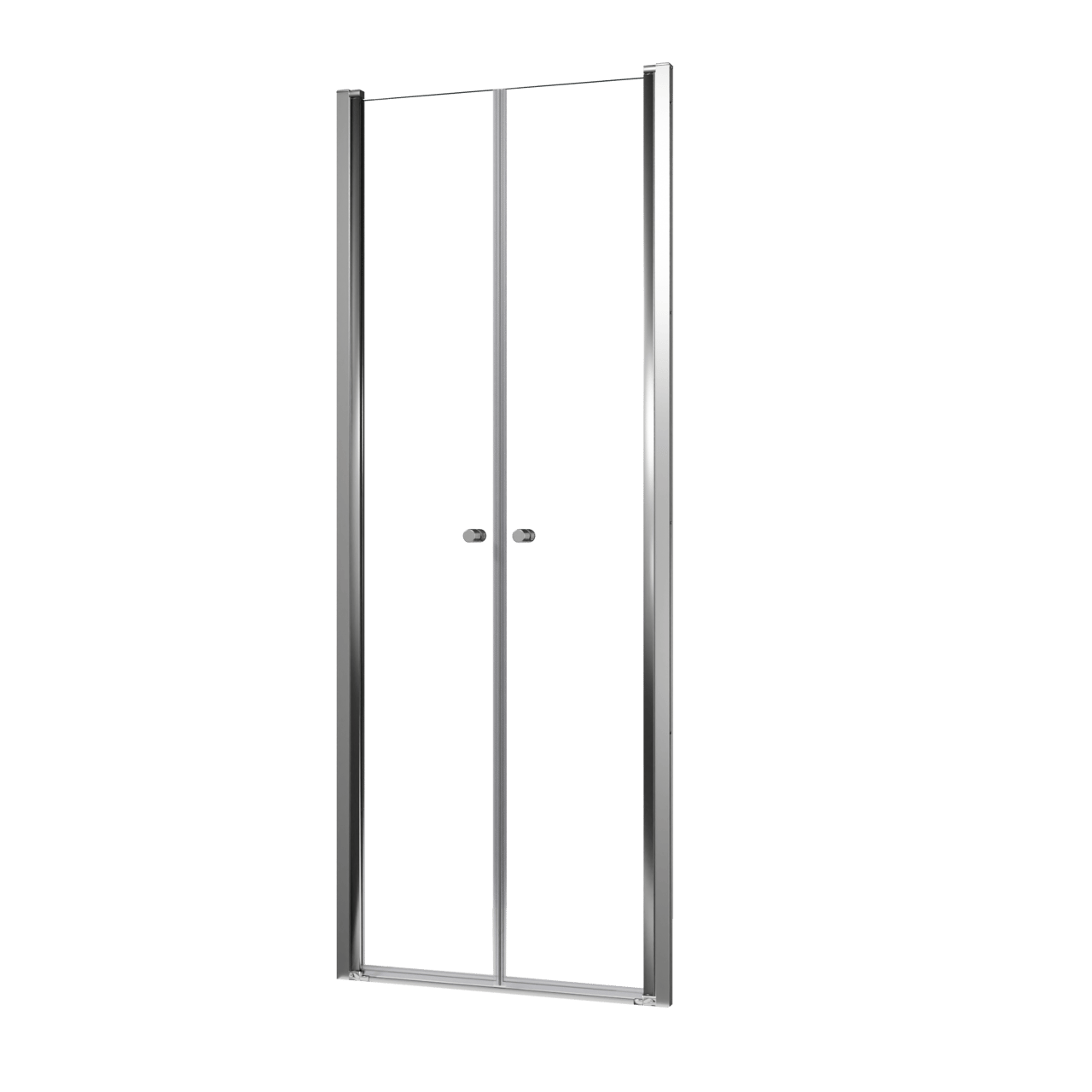 Luca Varess Kuresa porte battante 80 x 200 cm verre transparent profil chrome brillant