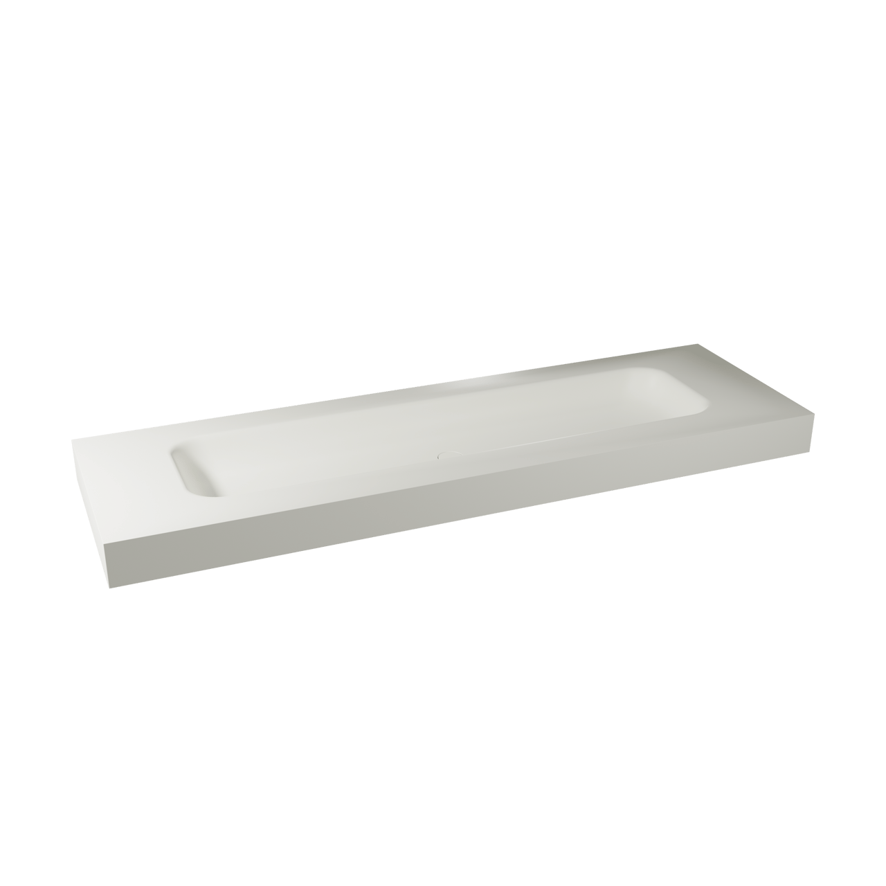 Balmani Arcato lavabo simple pour 2 trous de robinet Solid Surface mat 180 x 55 cm, crépine non incluse