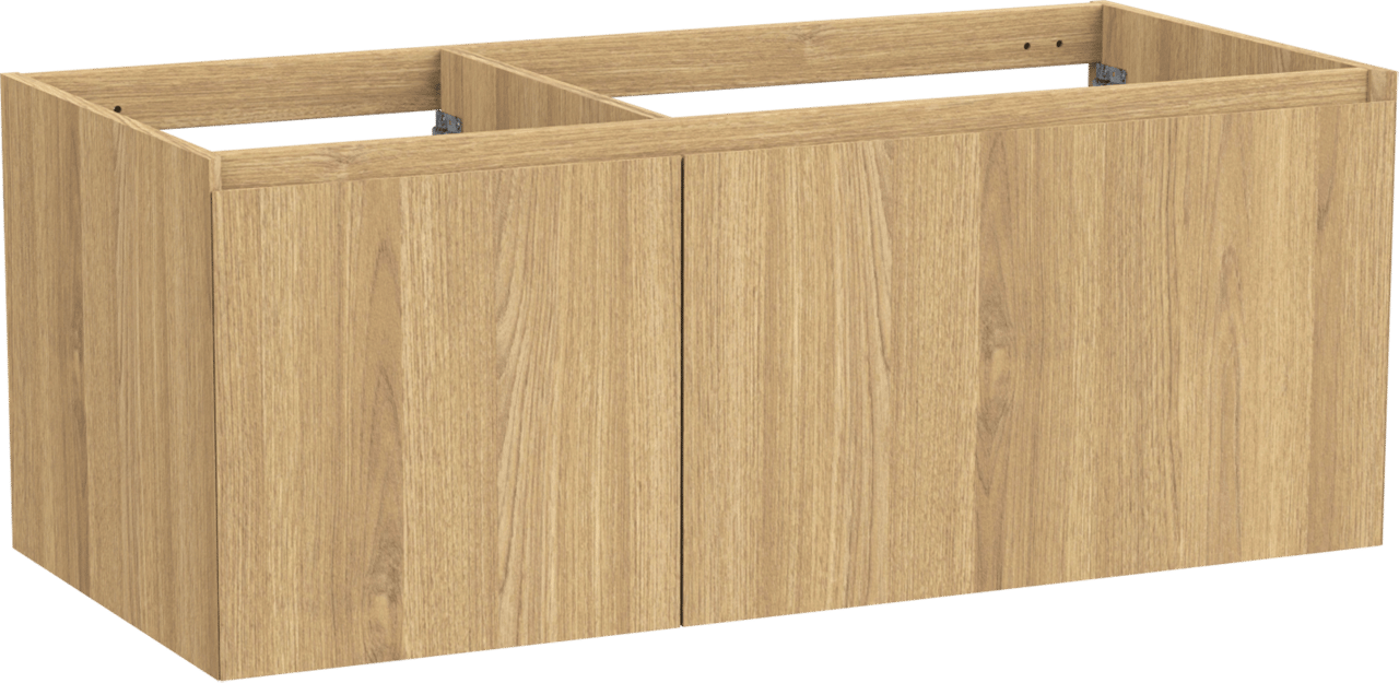 Balmani Idra by Mitra meuble sous-lavabo suspendu 120 x 55 cm asymétrique droite placage chêne naturel 4 tiroirs