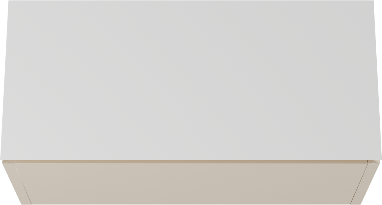 Balmani Eclips zwevend badmeubel 120 x 55 cm Sandbeige met Eclips enkel of dubbel wastafelblad in Solid Surface mat wit