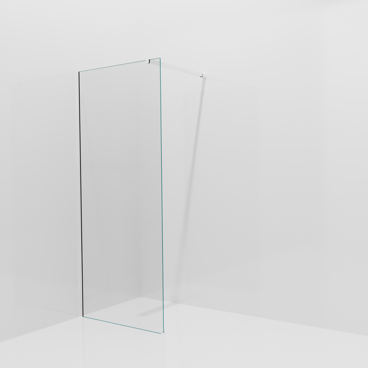 Balmani Modular douche à l'italienne: 90 x 200 cm, Verre transparent, Profil Chrome brillant