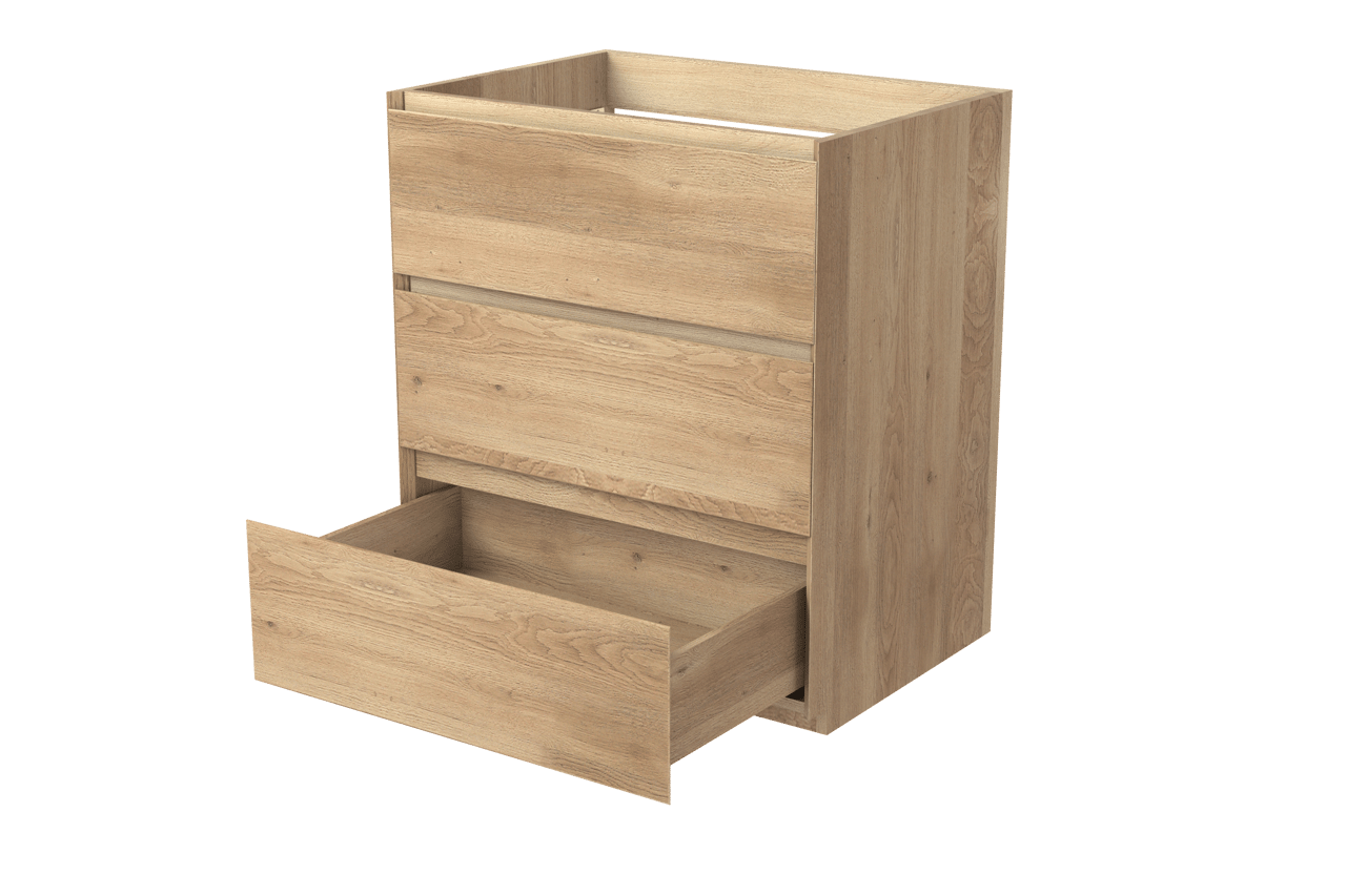 Balmani Mitra staande wastafelonderkast 75 x 55 cm naturel eiken 3 lades
