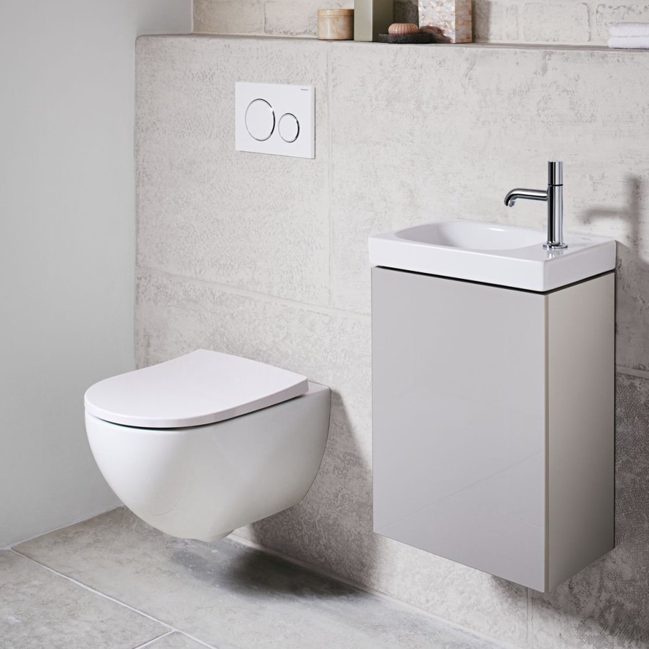 Geberit Acanto Hänge WC: Weiß Glänzend, spülrandlos