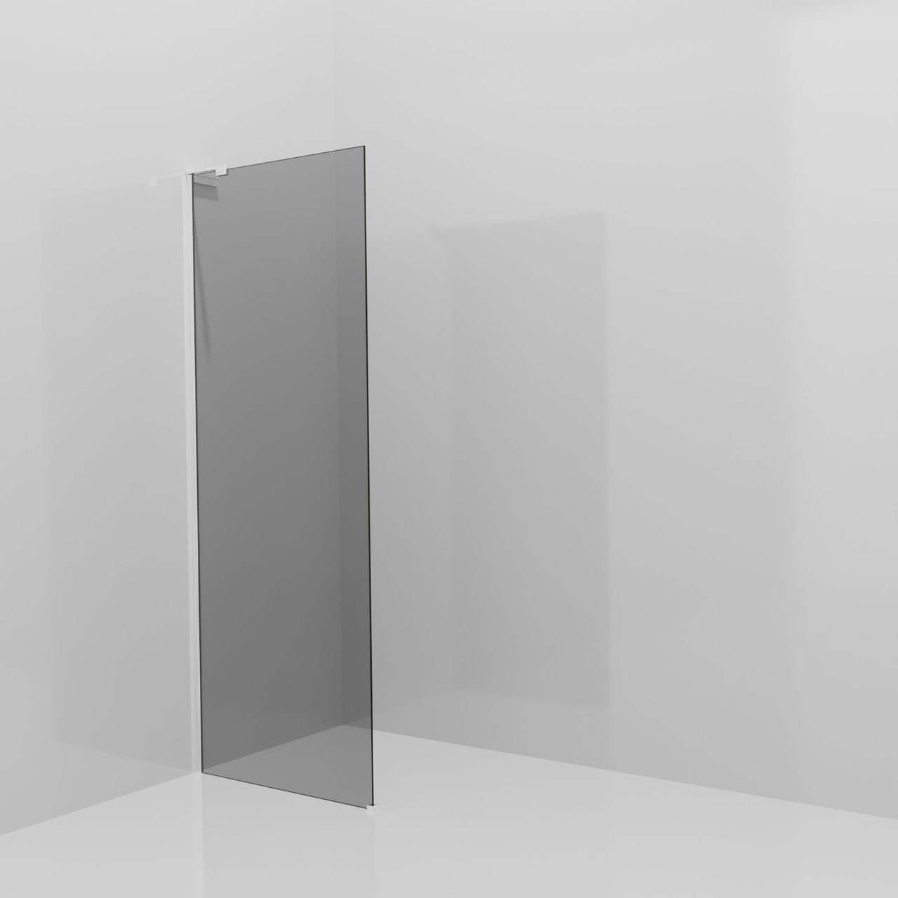 Balmani Modular inloopdouche: 80 x 200 cm, Rookglas, Glanzend chroom profielen met L-Shape