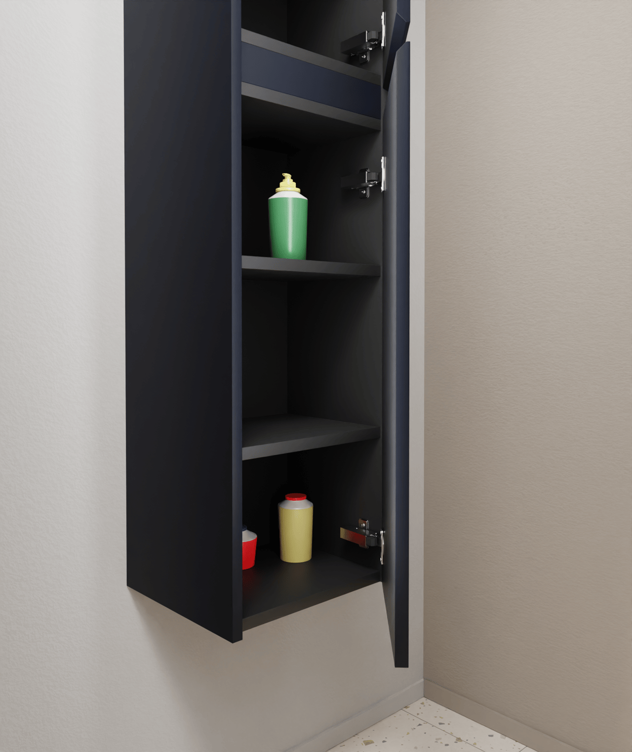 Storke Seda Badhochschrank: Hängend, Nachtblau, 40 x 35 x 170 cm
