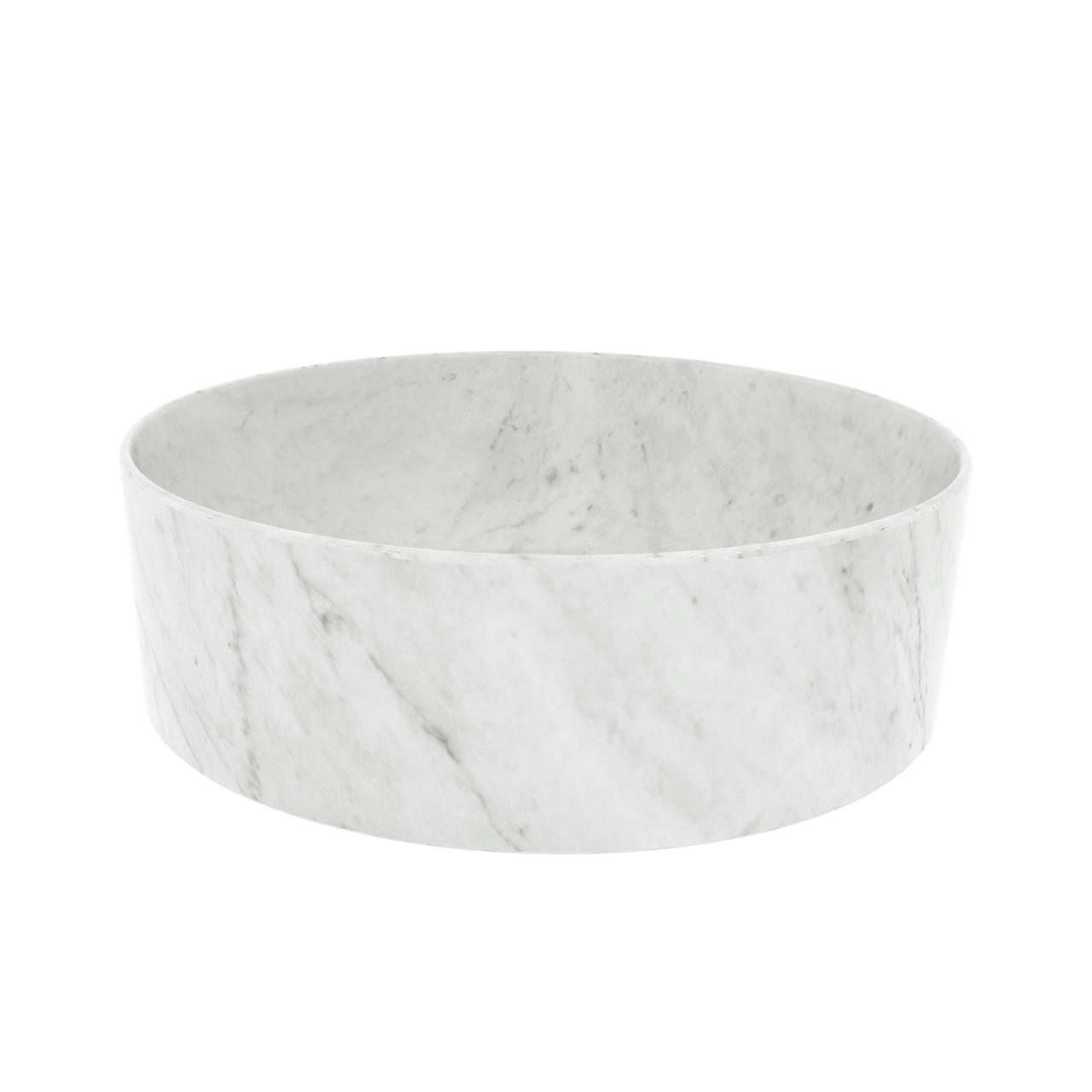 Balmani Fato Aufsatzwaschbecken: Carrara-Marmor, rund, Ø 37,5 cm