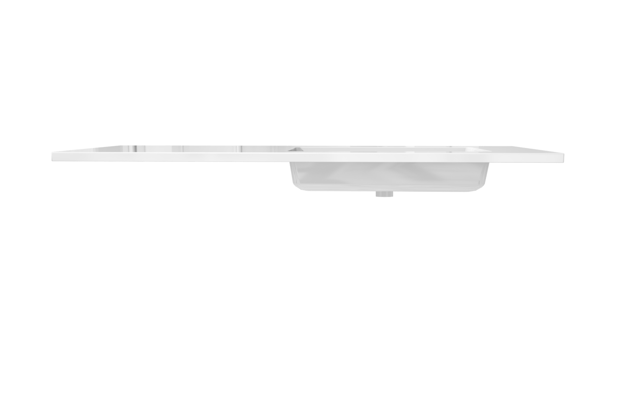 Storke Diva asymmetrisch rechtse wastafel glanzend composiet marmer 130 x 52 cm combinatie kast 45 cm