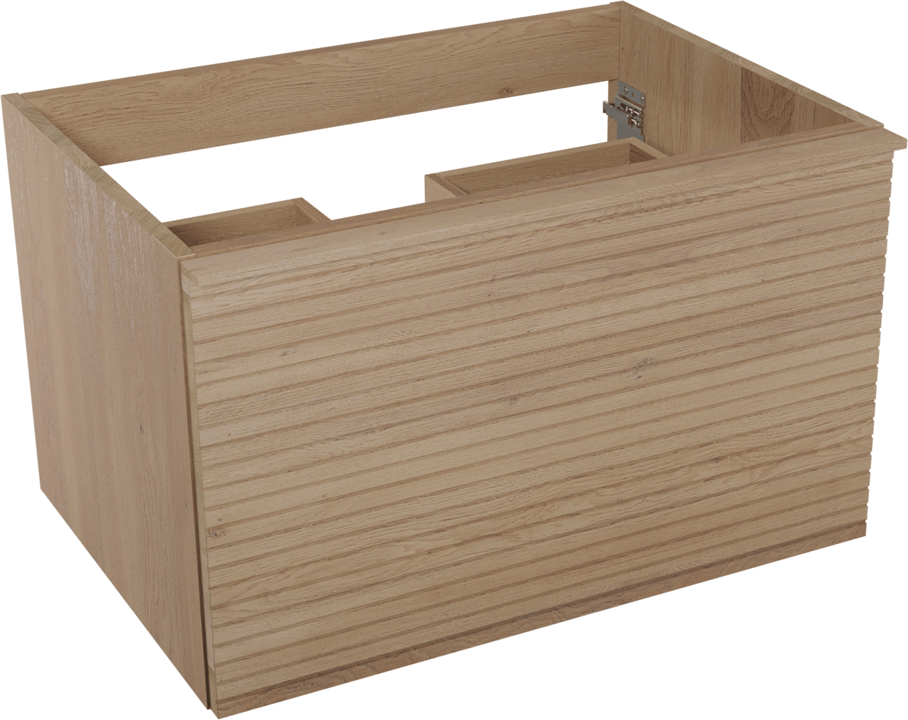 Balmani Forma zwevende wastafelonderkast 75 x 55 cm naturel eiken 2 lades horiz. sym. groef