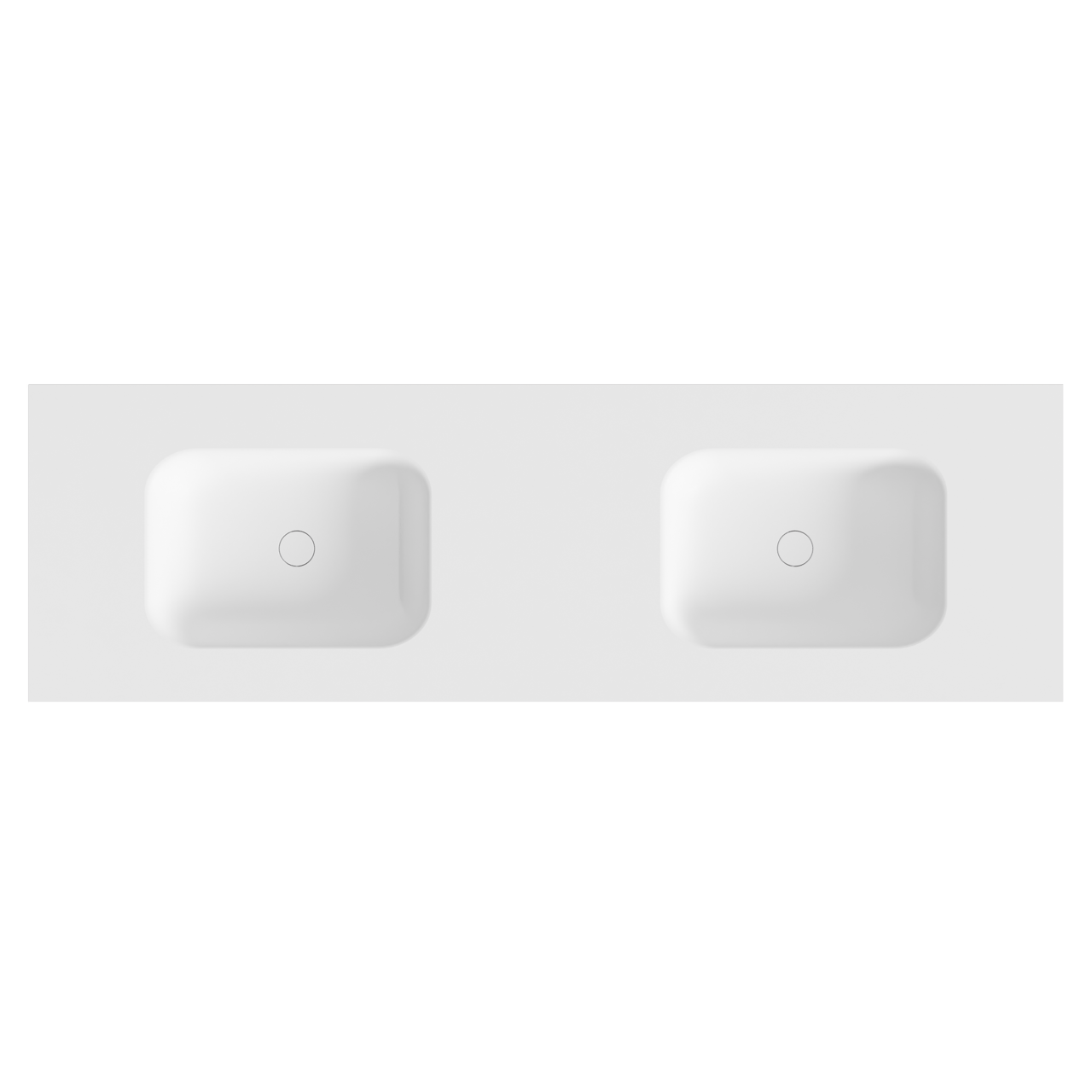 Balmani Tablo Arcato double vasque Solid Surface mat 180 x 55 cm, crépine incluse