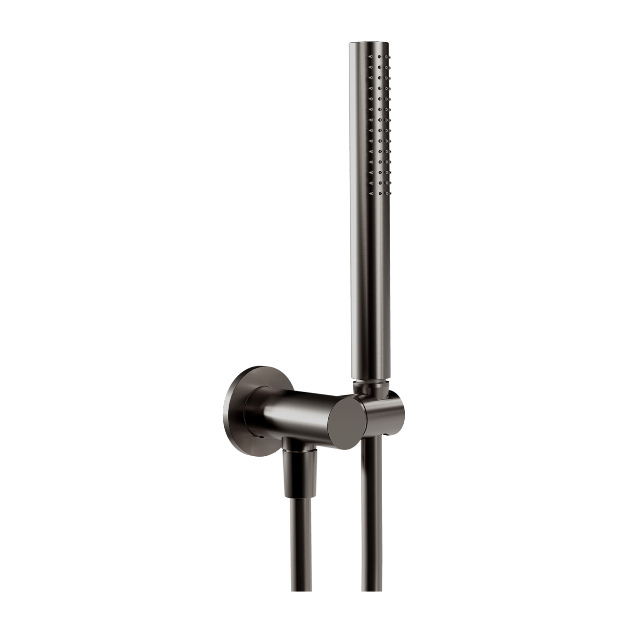 Blaufoss Round handdouche met doucheslang en aansluiting 1 straalfunctie Brushed GunMetal