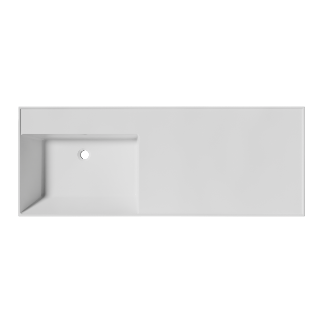 Balmani Argila asymmetrisch linkse wastafel composietmarmer Glanzend Wit 120 x 46 cm