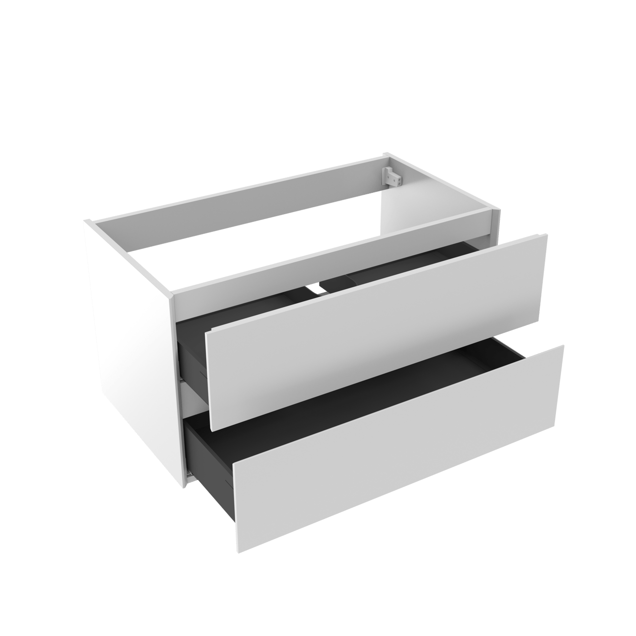 Storke Edge meuble sous-lavabo suspendu 95 x 52 cm Blanc Brillant 2 tiroirs