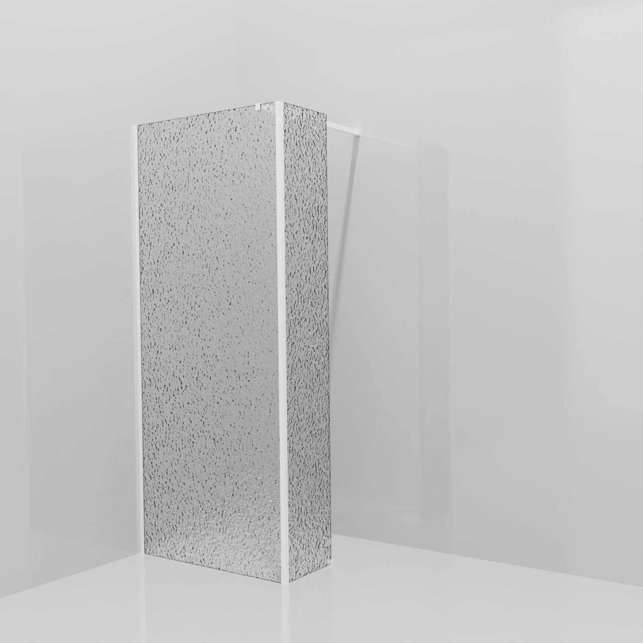 Balmani Modular Walk-In Dusche mit fester Seitenwand: 90 x 200 cm, Cathedral, inklusive Coating, Profil Weiß matt