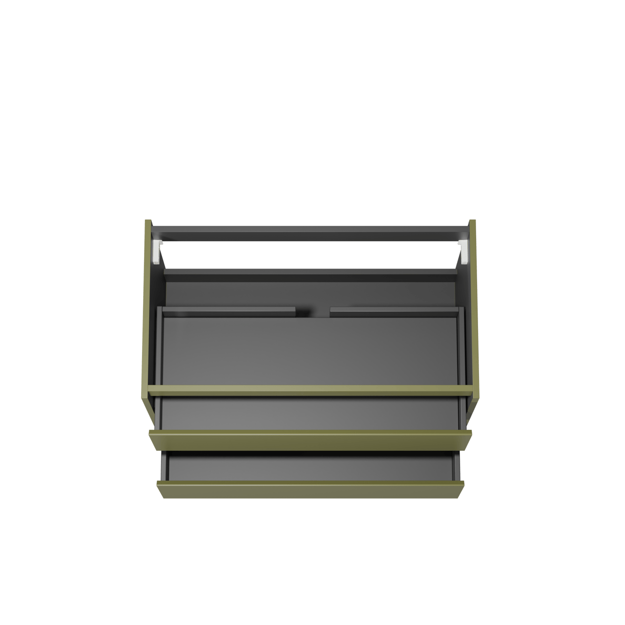 Storke Seda hängender Waschbeckenunterschrank: 95 x 52 cm, Olivgrün, 2 Schubladen