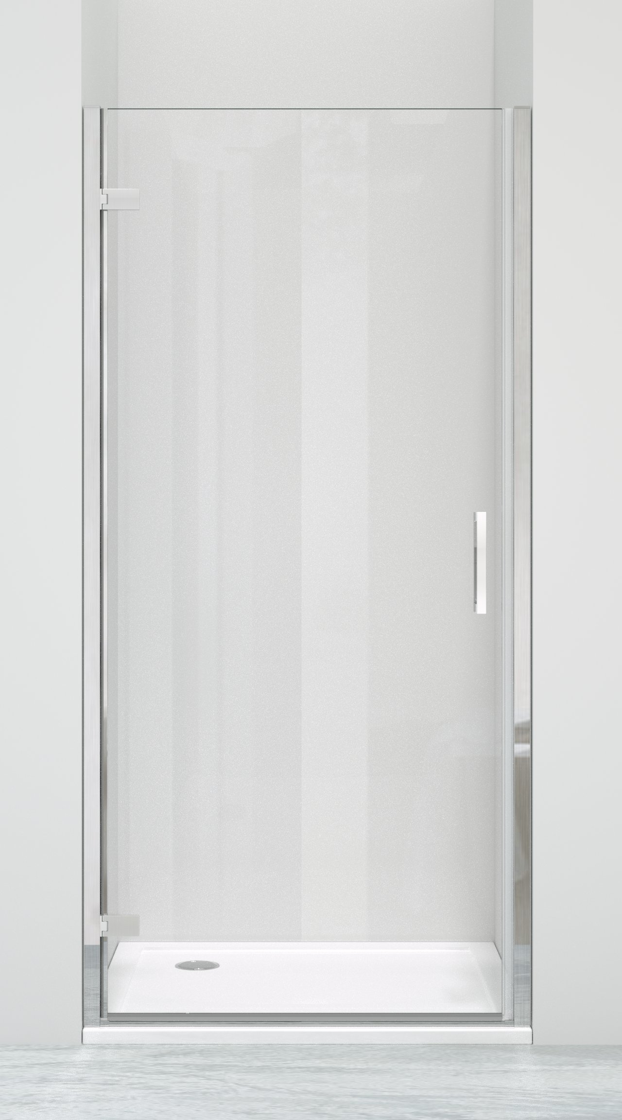 Luca Varess Nona Duschtür: Drehtür, 100 x 200 cm, Klarglas, Chrom Profil, glänzend