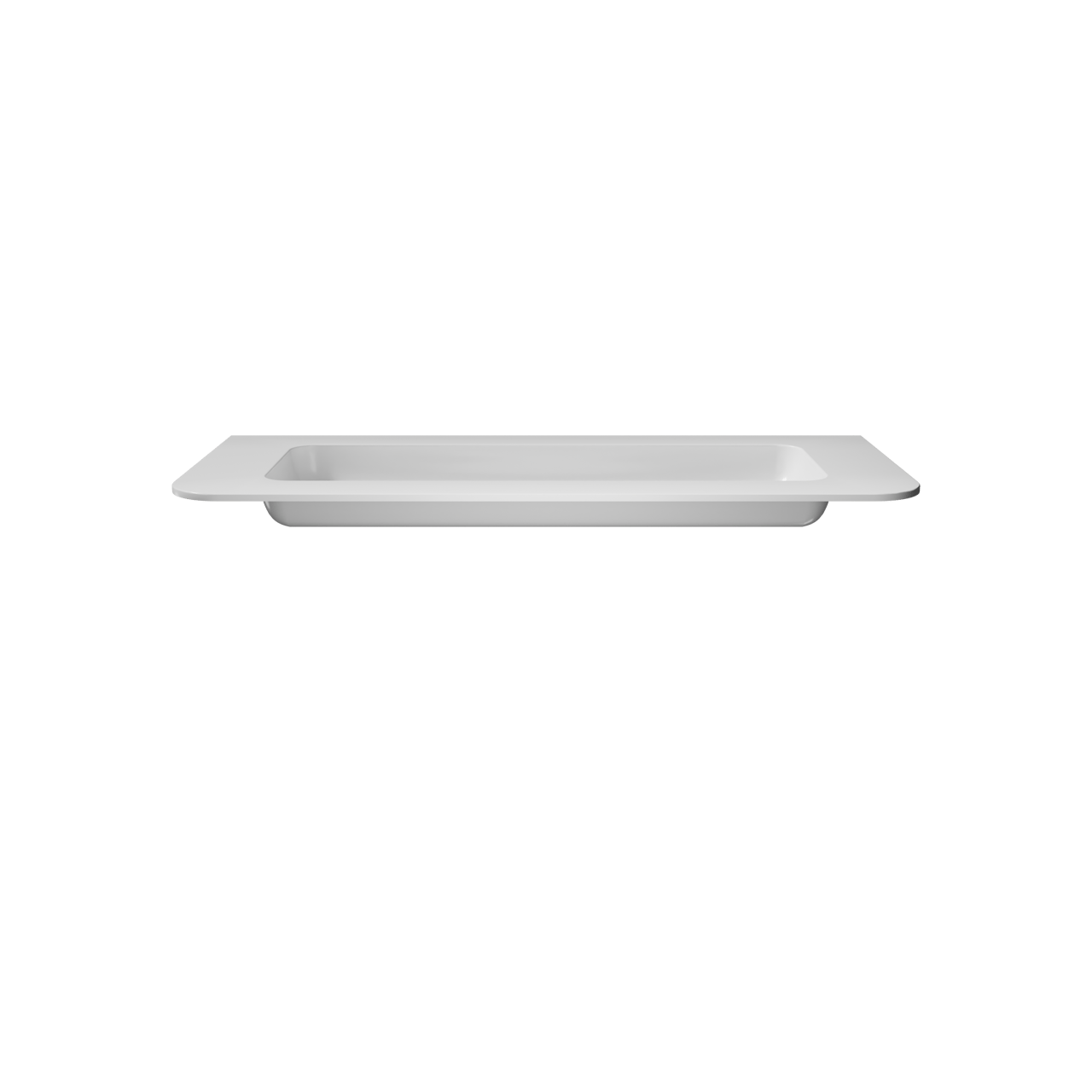 Balmani Moon enkele ruime wastafel mat witte Solid Surface 130 x 55 cm