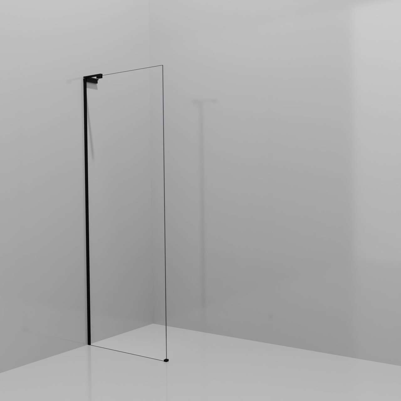 Balmani Modular Walk-In Dusche: 80 x 200 cm, Klarglas, inklusive Coating, Profil Schwarz matt mit L-Shape