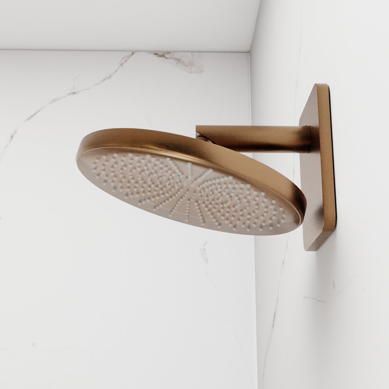 Blaufoss Onos 250 Duschkopf 25 cm, Wandmontage, mit Brausearm, Brushed Rosegold