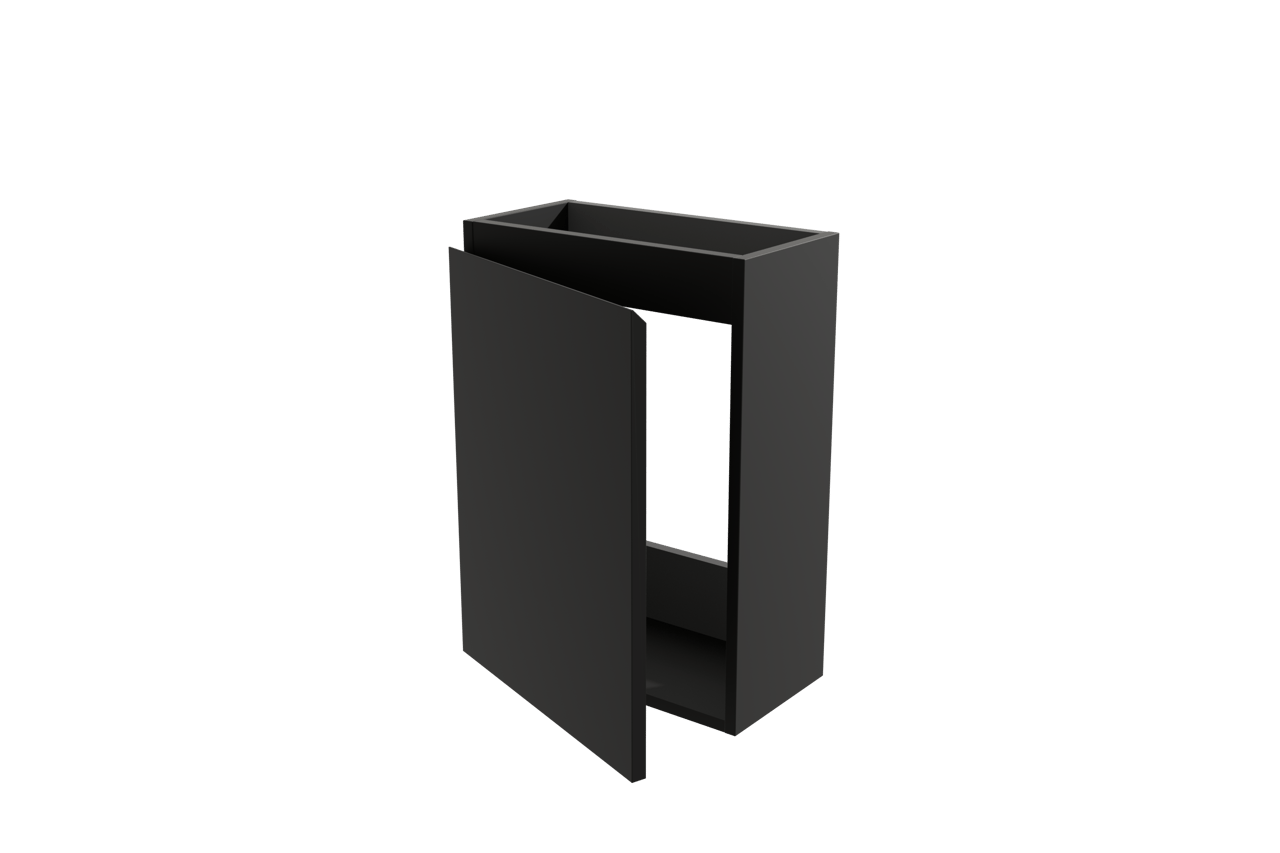 Linie Lado meuble wc suspendu 40 x 22 cm noir mat avec Vano lavabo en marbre composite brillant
