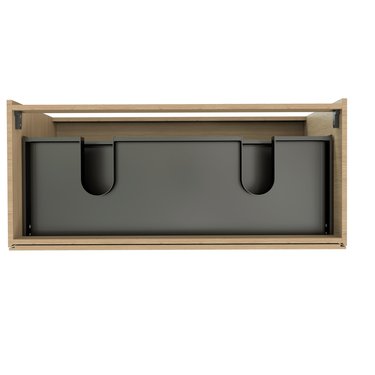 Storke Edge stehender Bad-Unterschrank 120 x 52 cm Eiche natur 3 Schubladen 2 Siphonaussparungen