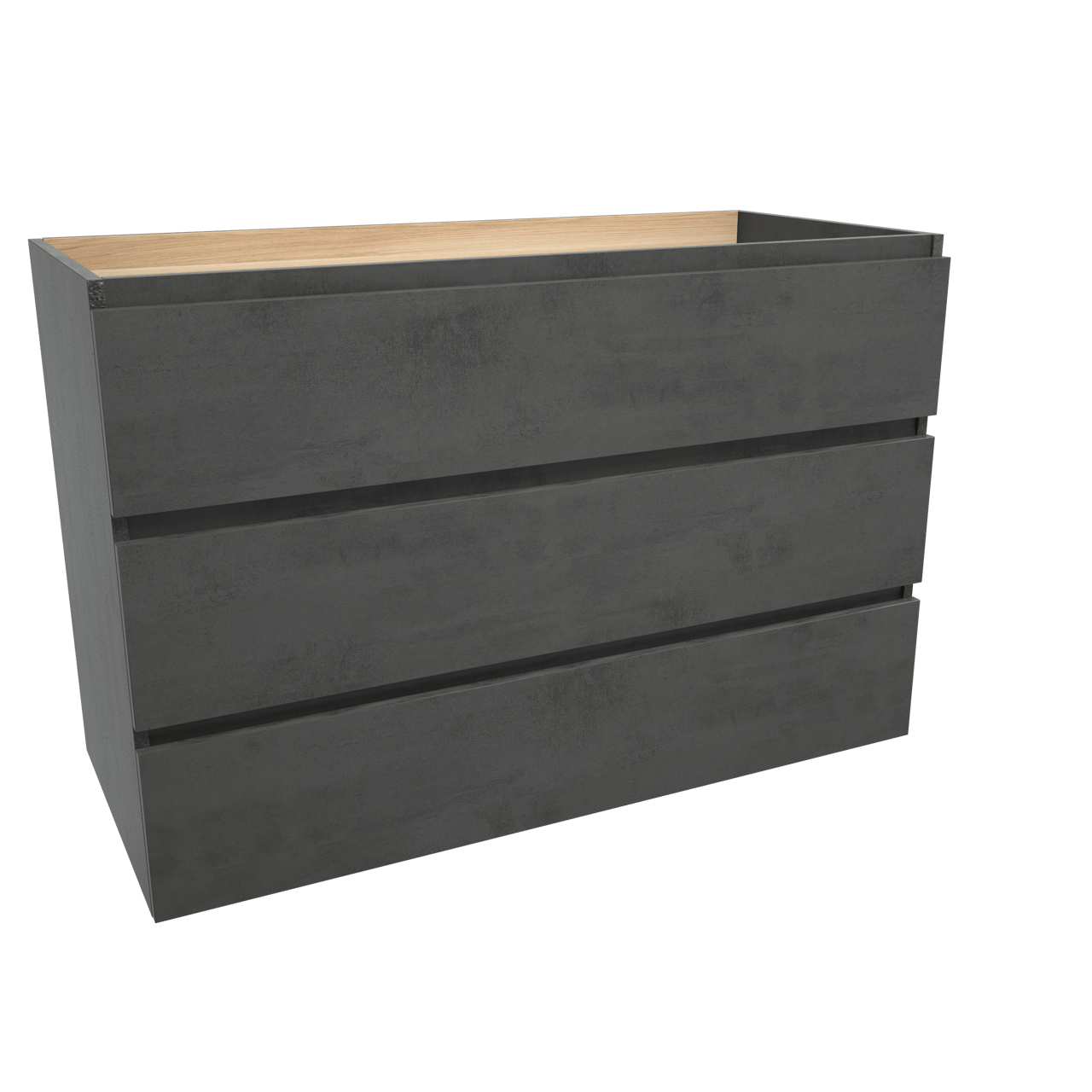 Balmani Lucida staande wastafelonderkast 120 x 55 cm beton donkergrijs 3 lades