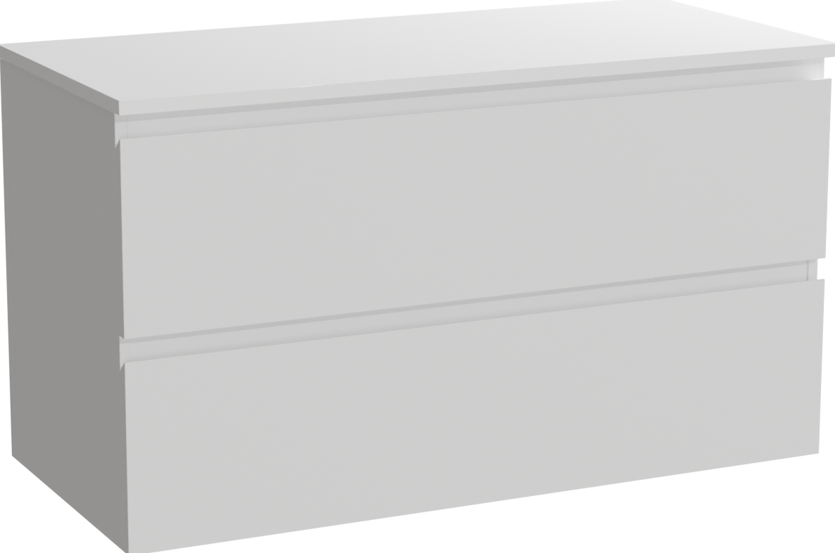 Linie Lado meuble salle de bains suspendu 100 x 46 cm blanc mat avec Lado tablette simple ou double en marbre composite blanc mat