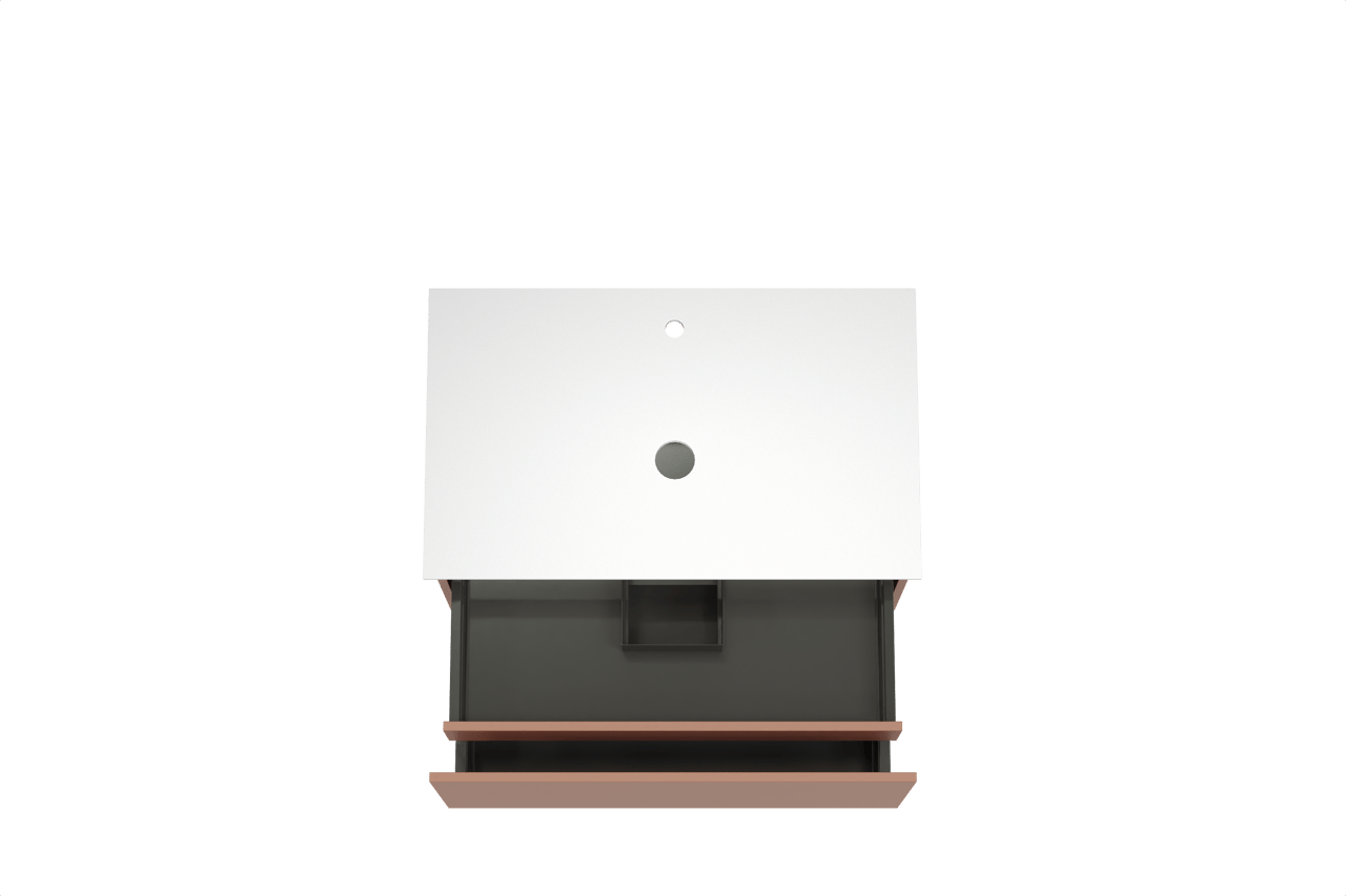 Balmani Sfera by Lucida zwevend badkamermeubel 90 x 55 cm cotto met Facetta enkel tablet in solid surface mat wit