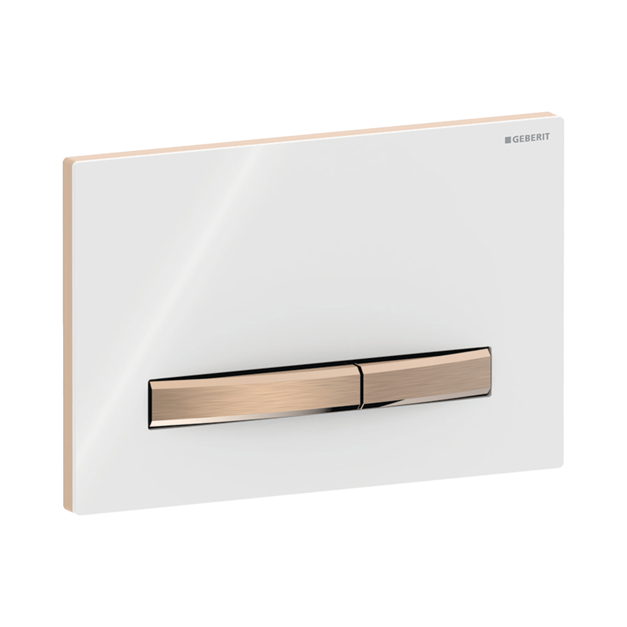 Sigma50 hoekig bedieningspaneel glanzend wit/Brushed Red Gold voor Sigma UP320 of UP720 inbouwreservoir