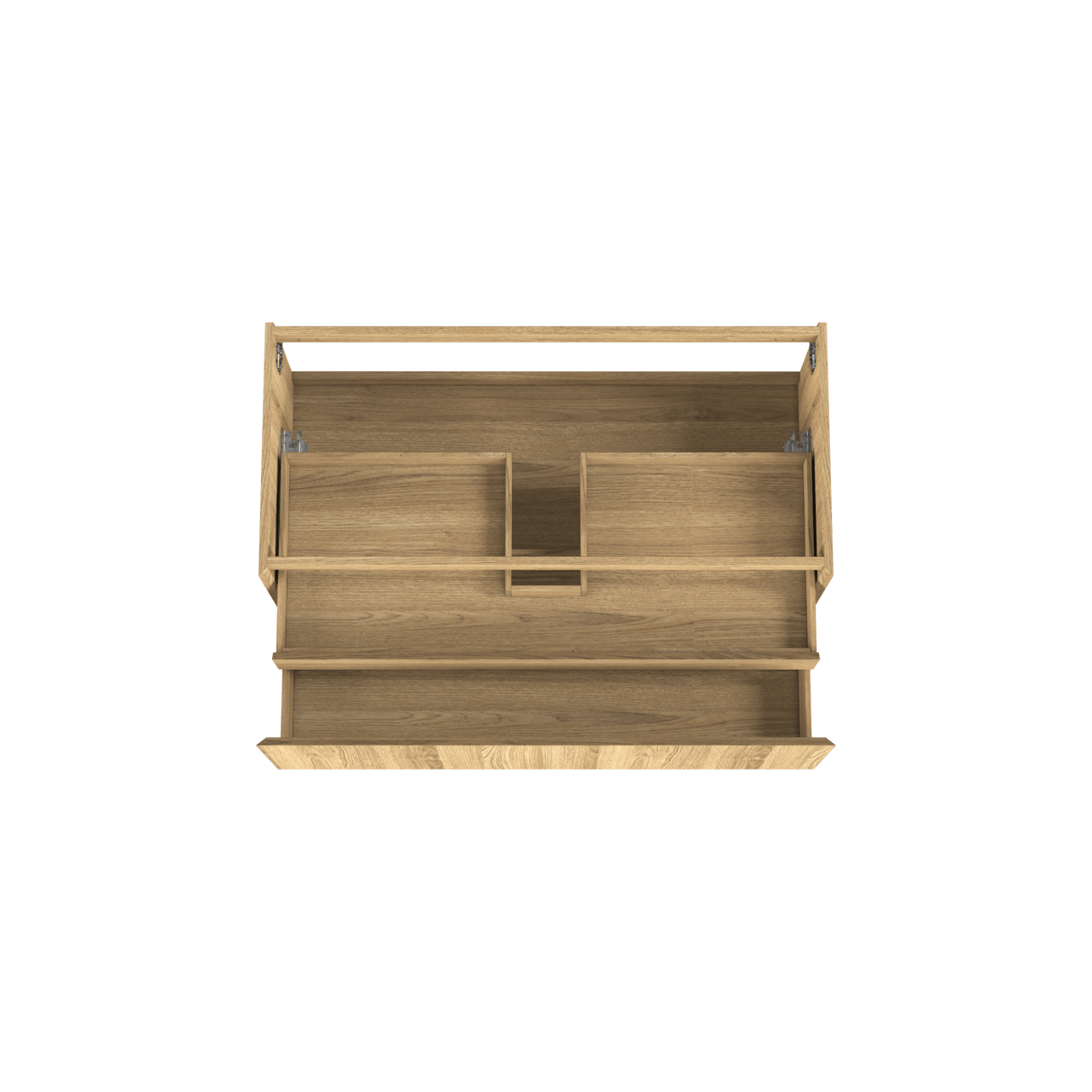 Balmani Idra by Mitra hängender Waschbeckenunterschrank: 120 x 55 cm, Eiche natur, Furnierholz, 2 Schubladen