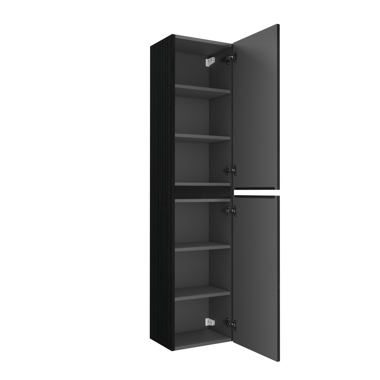 Storke Ribs zwevende badkamerkast zwarte eik 40 x 30 x 170 cm