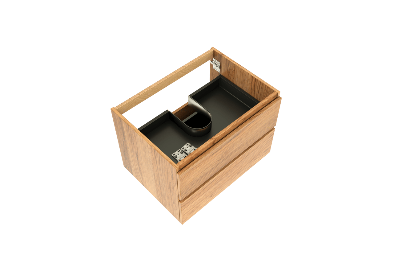Balmani Lucida meuble sous-lavabo suspendu 75 x 55 cm teck 2 tiroirs